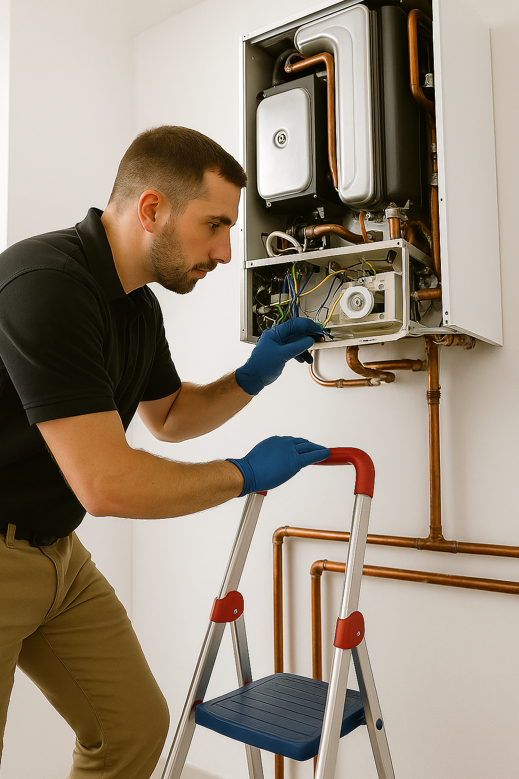 A person performing heating repair in Carson A person performing heating repair in Carson