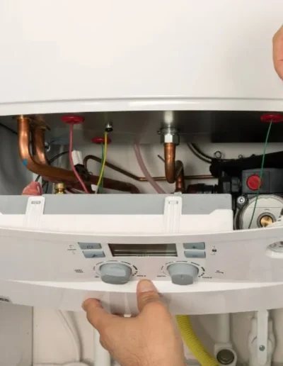 Heating service being done